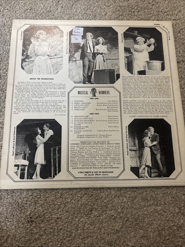 The Baker's Wife Original Cast Recording Vinyl LP THT-772 Sealed Sorvino LuPone - Bild 2 von 3