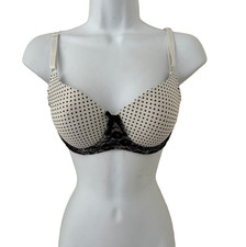 Sofra 36B Bra Padded Polka Dot Lace Underwire...