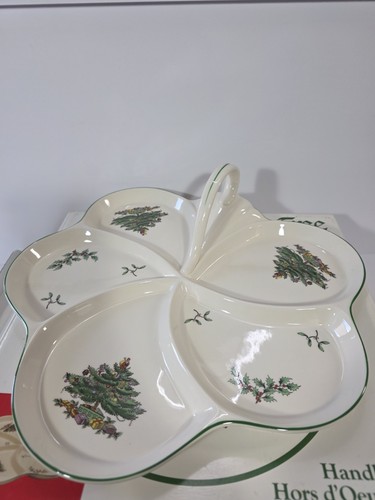 Spode Christmas Tree S3324-V Handled Hors d'Oeuvre Tray-12" - Picture 3 of 7