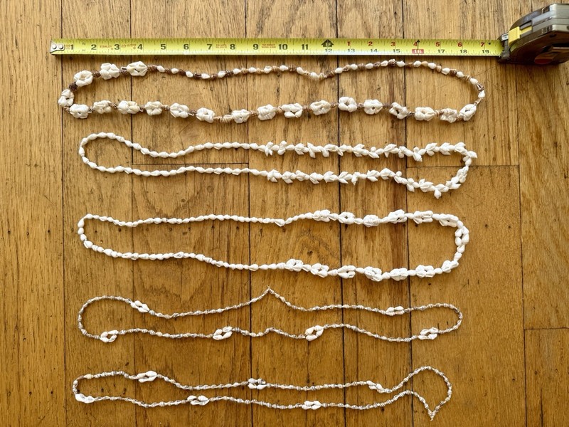 Bundle of 5 Vintage Hawaiian Shell Necklaces - 1 heishi, 2 cone shell