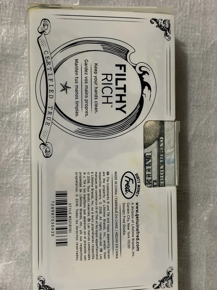 Servilleta de papel sucia rica - réplica de billete de 100 $; 12 unidades, una sola capa Foto 4 de 4