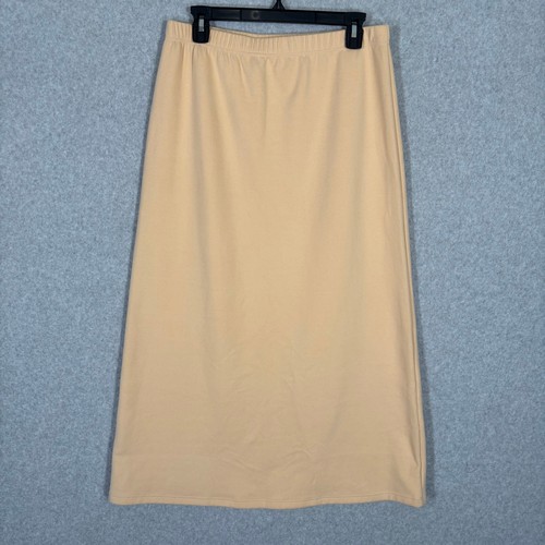 Midi Skirt XL Cream Tan Sweat Lounge Quiet Luxury Neutral Fleece Sweat Comfy - Foto 6 di 9
