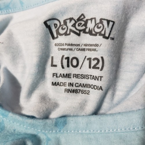 Pokémon Pikachu Eevee Blue Sleep TShirt Kids Size Large (10-12) - Picture 6 of 6