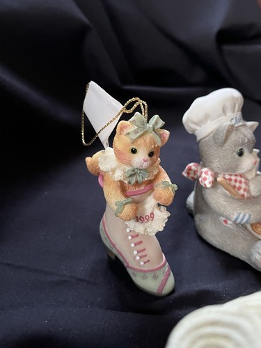 Vintage Calico Kittens Lot Chef Meow Friendship Grows Shoe Ornament - Picture 3 of 12