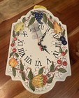 Vintage Fratelli Mari Deruta  Pottery Wall Clock. Italy - Fruits