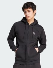 Adidas Trefoil Essential Full-Zip Hoodie Black/White-ALL SIZES-Genuine-RRP £55