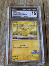CGC GEM MINT 10 Pikachu Pokemon Card  #214 Black Star Promo Illustration Contest