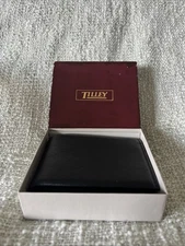 TILLEY (Canada) Vintage Black Calf Leather Wallet NEW OLD STOCK WITH TAGS