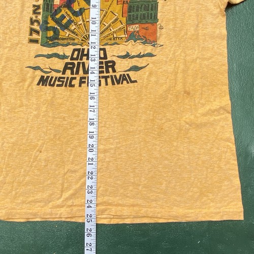 Maglietta Ohio River Music Festival 1975 rara vintage anni 70 Aerosmith Styx Foghat - Foto 3 di 18