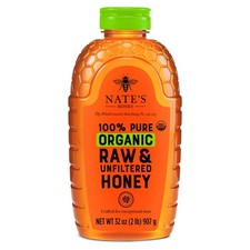 Nate's Organic 100 Pure, Raw  Unfiltered Honey 32 Ounce Pack of 1 , Orange