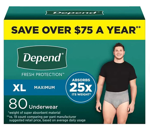 80 Stück Depend Fresh Protection Maximum, extra große Inkontinenz für Erwachsene - Bild 1 von 6