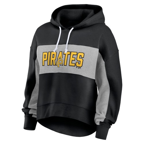 Women's Fanatics Black Pittsburgh Pirates Filled Stat Sheet Pullover Hoodie - 第 2/7 張圖片