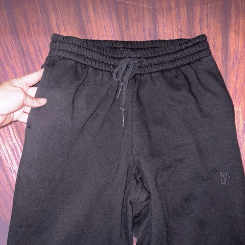 VS PINK Joggers Womens Medium Sweatpants Victoria’s Secret Black Wide Leg Logo - Picture 7 of 24