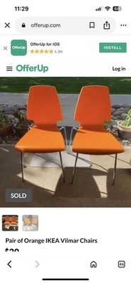 Ikea Vilmar Chair Vintage Early 2000's Orange Excellent Condition