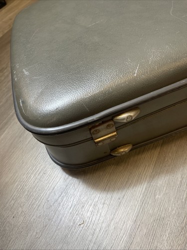 Crown Vintage Accessories Suitcase Grey Luggage Travel Baggage Holiday Vacation - Picture 13 of 22