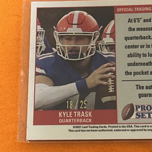 2021 Leaf Pro Set Kyle Trask Pink Ice Auto Rookie Florida Tampa Bay Buccaneers - Picture 5 of 10