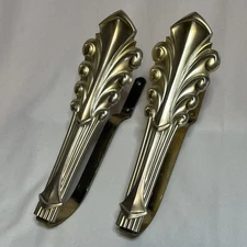 Art Deco curtain tie backs Gold Metal And Plastic 1980s One Pair