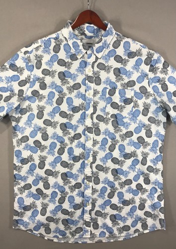 Camisa Sonoma Para Hombre XLT Azul Piña Abotonada Manga Corta Elastizada Vacaciones - Imagen 6 de 10