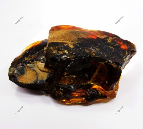 242 Ct Natural Honey Baltic Amber Untreated Certified Uncut Rough Loose Gemstone - Picture 4 of 6