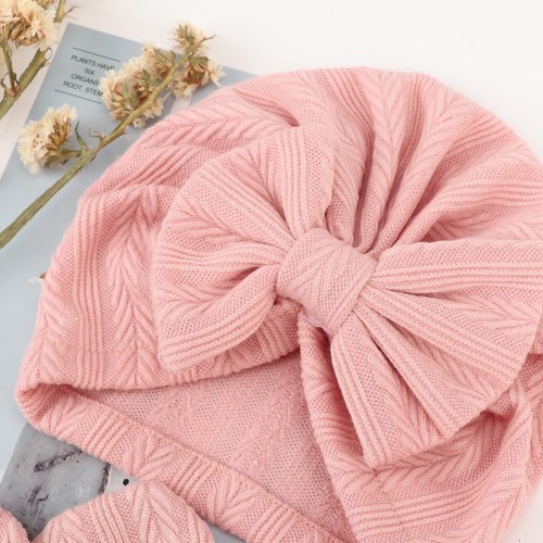 Newborn Hats for Baby Girls Newborn Girl Hats with Bow Infant Beanie Caps Mit... - Picture 3 of 7