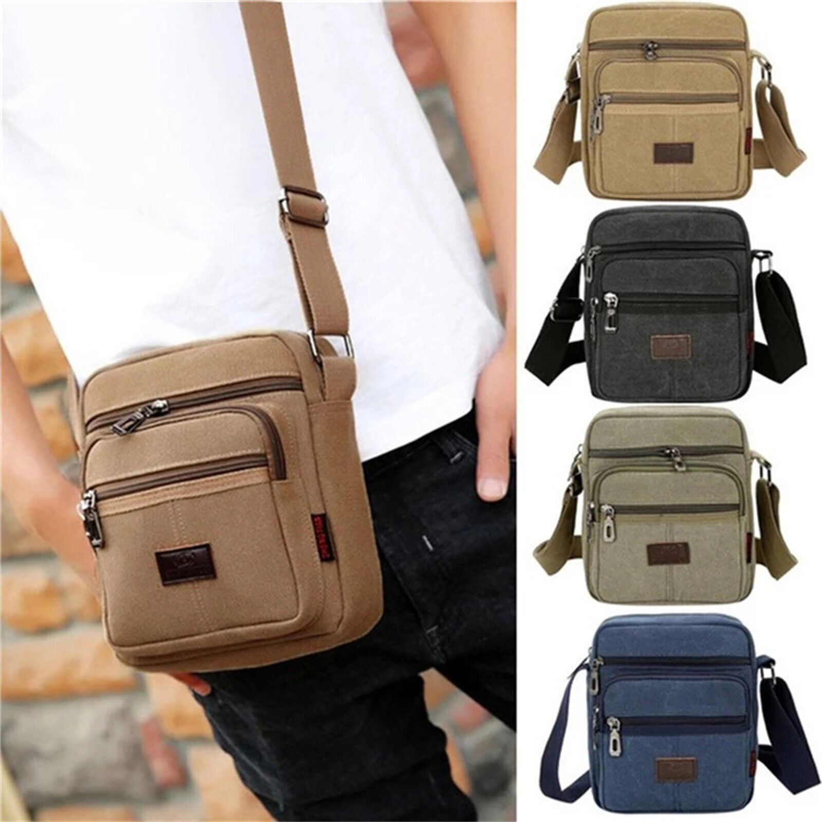 Man's Bags Retro Men's Canvas Shoulder Messenger Bag Crossbody Satchel ...