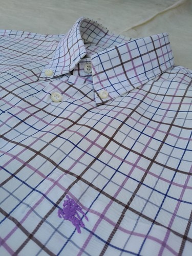 Burberry London Check Shirt Mens Large Embroidered Pocket Logo Made in Spain - Picture 7 of 18