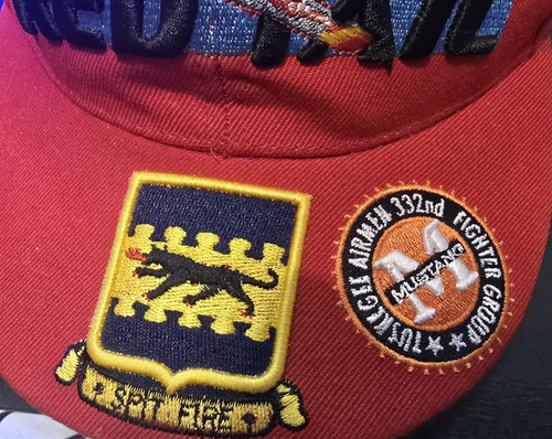 Tuskegee Airmen Red Tails Cap 332nd fighter group Mustang Spitfire Size 2XL - Picture 8 of 13