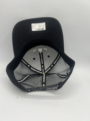 Adidas Trefoil Trucker Hat Black Cap Mesh Adjustable Size Snapback White OSFA - Picture 5 of 5