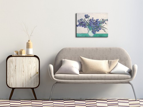 Canvas Print Van Gogh Painting Repro Home Decor Wall Art Picture Irises Framed - Picture 8 of 17
