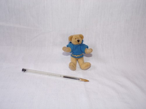 Miniature Dollhouse Plush Stuffed Jointed Teddy Bear with Sweater Hoodie 4" Toy - Picture 3 of 3