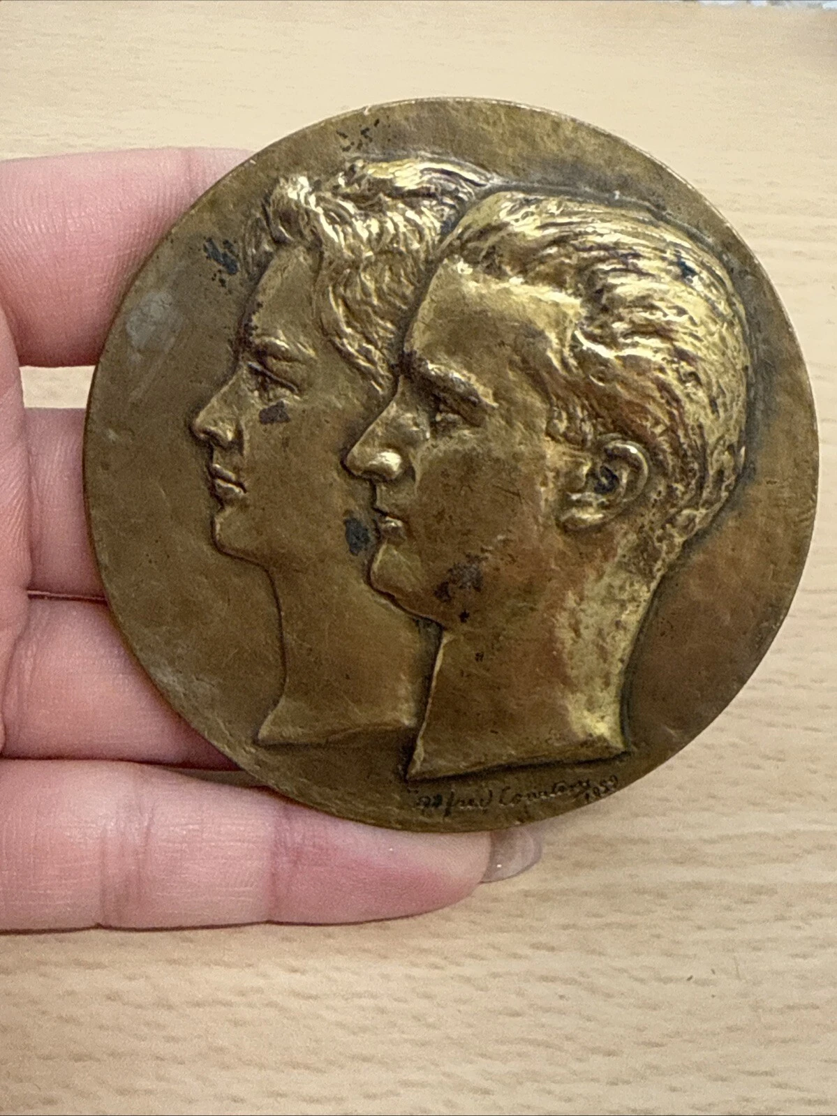 Médaille Roi Albert Et Reine Paola II VII MCMLIX poinçon Fonson