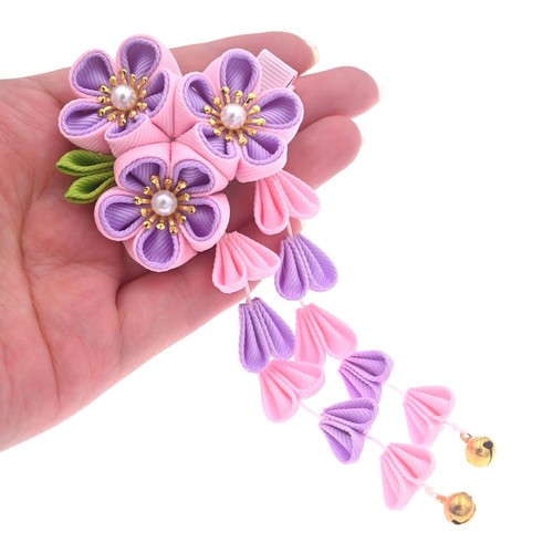 Women Girl Kimono Traditional Tsumami Kanzashi Hair Clip Japanese Asian Weddi... - Picture 3 of 7