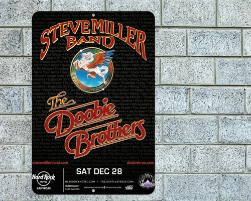 Steve Miller Sign Aluminum Metal 8"x12" Garage Man Cave Rock Concert