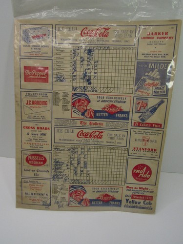 Vtg 1949 Washington Senators Nationals MLB Red Sox Scorecard Scoring Pages GUC - 第 1/11 張圖片