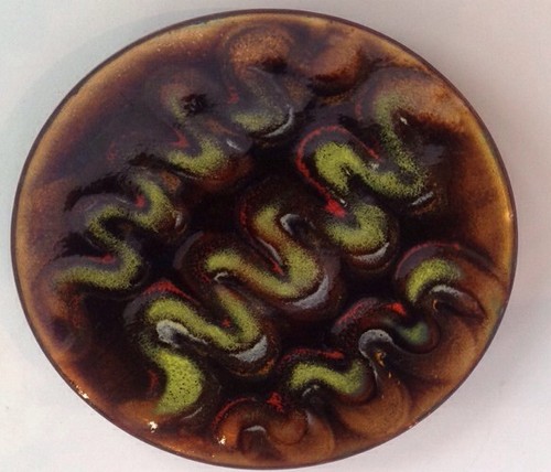 VINTAGE MID CENTURY MODERN ENAMEL ON COPPER PLATE DISH - Picture 8 of 8