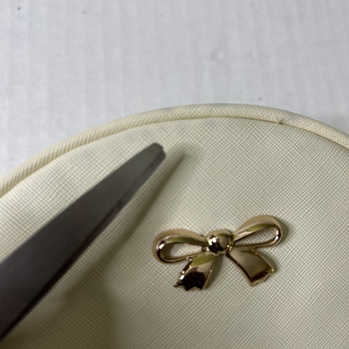 Womens Fashion Purse HandBag Mini Cream Flawed Blue ink transfer at the top - Picture 7 of 10