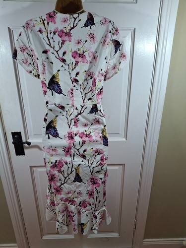 Vestido Pretty Joe Browns Rosa y Blanco Floral Algodón, Reino Unido 22, Nuevo Sin Etiquetas - Imagen 6 de 8
