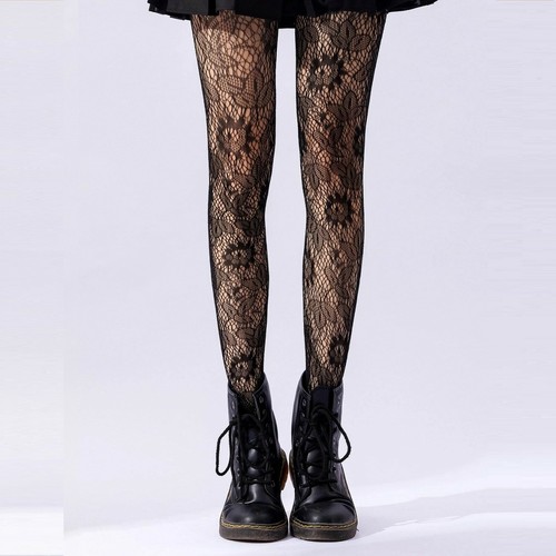 fishnet tights mesh lace floral star geometric SML pattern 8/10/12/14 festival - Picture 95 of 134