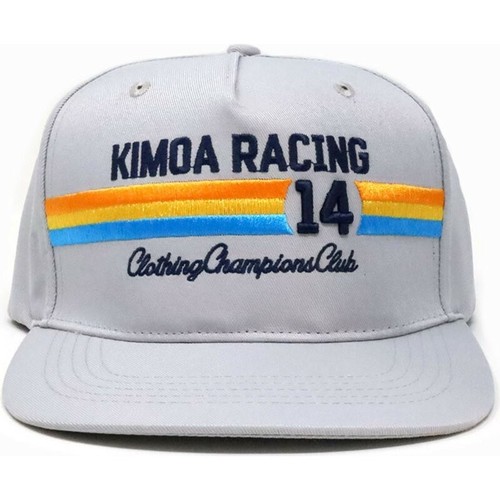 Kimoa Unisex Adult Flat Brim Racing 14 Adjustable Strap Baseball Hat Cap Grey - Picture 2 of 4