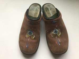 WOMENS-BRA-SKO-BROWN-LEATHER-SLIP-ON-MULES-40-CLOGS-SHOES-MADE-IN-SWEDEN-9-5-10