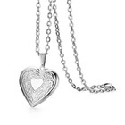 Stainless Steel Pendant Necklace Heart Locket Photo Picture Pendant Chain Gift