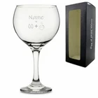 Personalised Engraved Funny Gin Balloon Cocktail Glass with Name Age +1