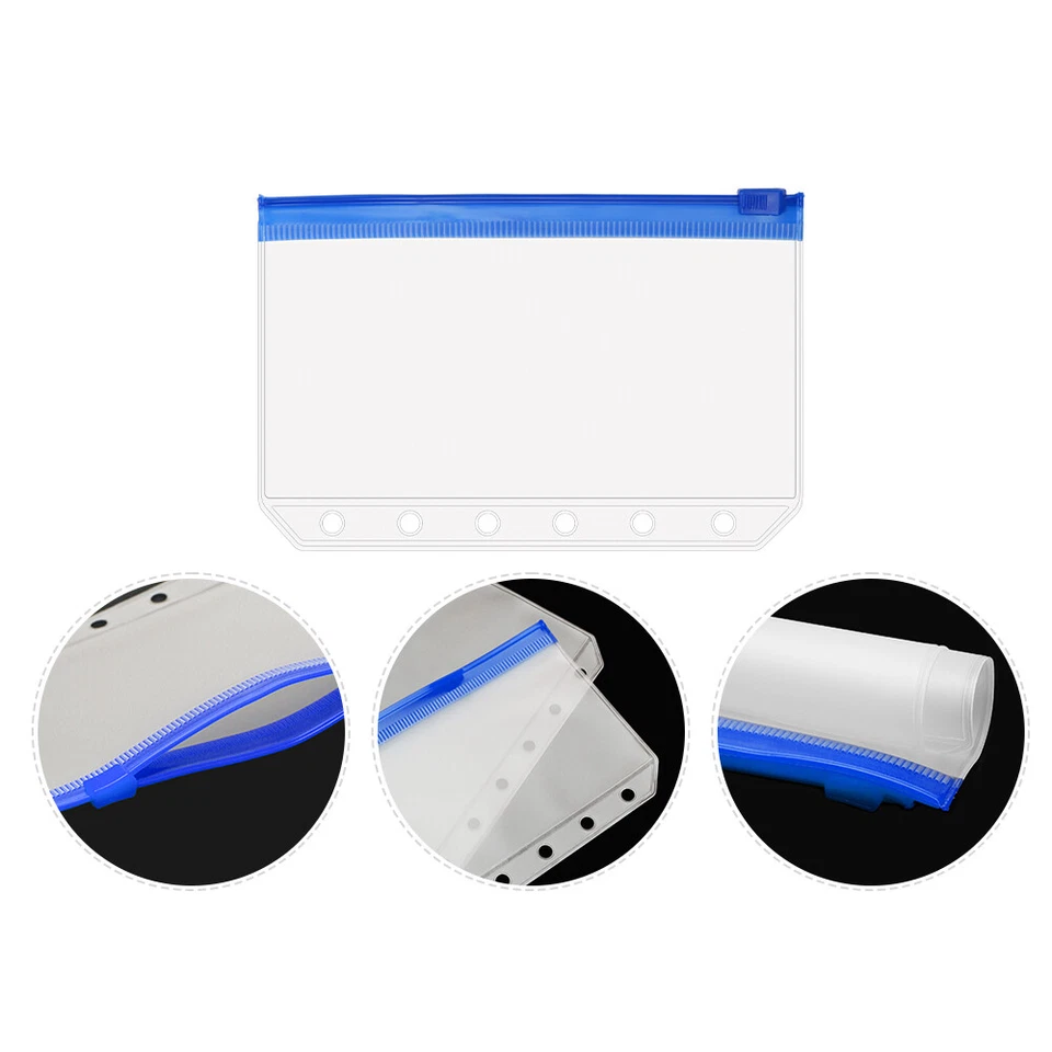 Sobres de PVC para carpetas A7 de 12 un. 6 agujeros con cremallera de colores Foto 3 de 4