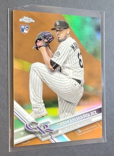 German Marquez 2017 Topps Chrome Orange Refractor RC #42 Rookie #21/25 Rockies - Picture 4 of 8