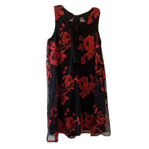 Roz & Ali Dress Womens Medium Multicolor Rose Floral Print Sleeveless Shift - Picture 3 of 5