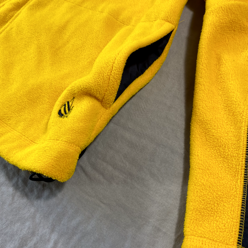 VINTAGE Nautica Jacket Mens Medium Yellow Blue Fleece Full Zip Sailing USA Made - Picture 4 of 11