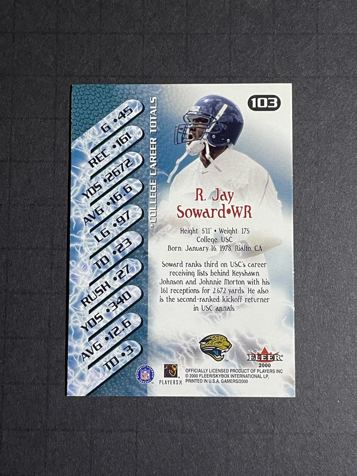 2000 Fleer Gamers R Jay Soward Next Gamers Rookie Card #103 - USC Trojans - Image 2 of 2