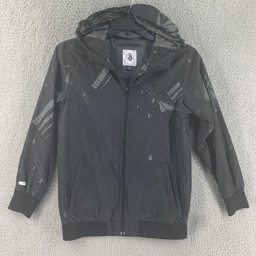 Volcom Jacket Youth Large V Line Hooded Black Grey - Picture 13 of 13