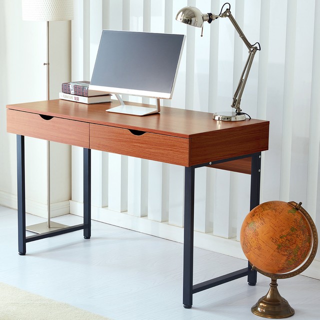 Home Office Desk Computer Table Workstation Modern With 2 Drawers Walnut Raygar Home Office Desk Computer Table Workstation Modern With 2 Drawers Walnut Raygar