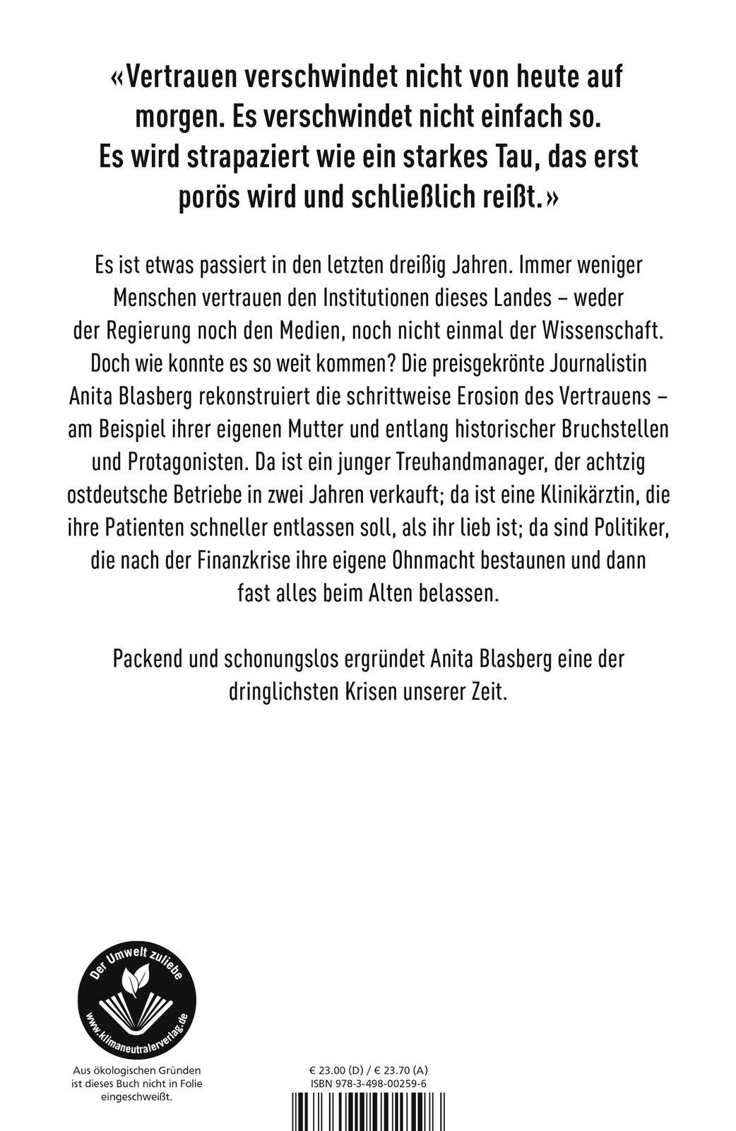 Thumbnail - Anita Blasberg / Der Verlust9783498002596